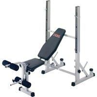 York B540 2 in 1 Incline Decline Chest Press Barbell Weight Bench Squat Rack