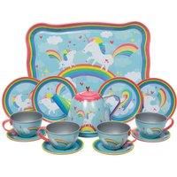 Schylling 15 Piece Unicorn Tin Toy Tea Set, none