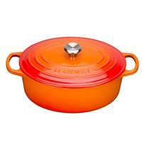 Le Creuset Signature Cast Iron Oval Casserole Le Creuset Colour: Volcanic, Size: 27cm  - Volcanic - Size: 27cm