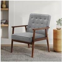 Wooden Frame Upholstered Lounge Chair