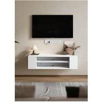 2 Layers Wall Mounted Floating TV Stand Modern TV Cabinet Unit