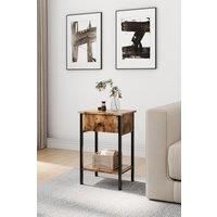 Industrial Side Table with Drawer and Shelf