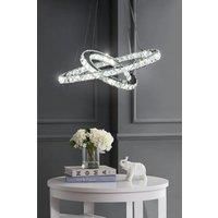 Modern 2-Tier Adjustable Crystal LED Pendant Light