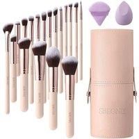 Professional Makeup Brush Set 18 Pcs for Foundation Powder Concealers Eye Shadows Blush