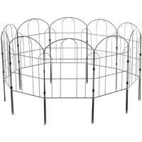 10Pcs Arched Top Iron Garden Metal Fence