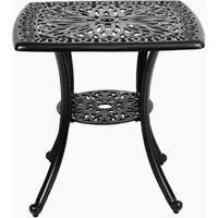 Livingandhome Square Aluminum Outdoor Bistro Table Black