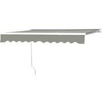 Livingandhome Retractable Patio Awning 3.5x3m - Grey