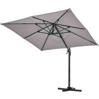 Livingandhome Outdoor Garden 2.5M Cantilever Parasol - Grey