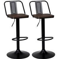 2Pcs Adjustable Swivel Bar Stool Dining Chair with Footrest