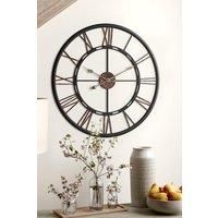 60cm Dia Black Skeleton Roman Numeral Wall Clock