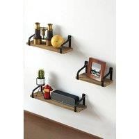 3Pcs Rustic Metal Wood Floating Shelf Brackets