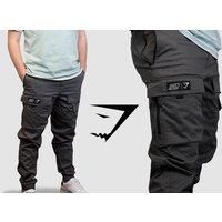 Men'S Gymshark Cargo Trousers - Small, Medium, Or Large! - Black