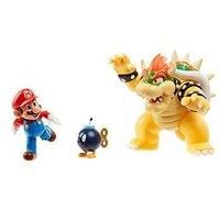 Super Mario 64512-4L de Figuras Nintendo Diorama Mario vs Browser-Incluye BOM-OMB para darle Mayor emoción Bros, y Bob Action Figures, Lava Battle Set, 18 Centimeters