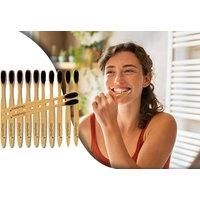 Bamboo And Charcoal Toothbrushes - 12 Pieces!