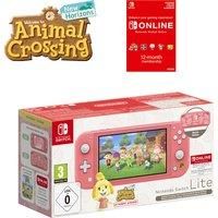 Nintendo Switch Lite Coral: Isabelle Alhoa Edition + Animal Crossing: New Horizons Pre-Installed Switch Online 12 Month Subscription Redemption Code