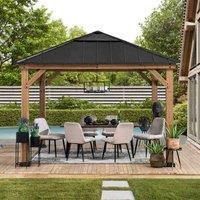 Sunjoy Cedar wood Gazebo PIRIN - 336cm x 336cm, Anthracite