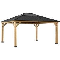 Sunjoy Gazebo ERNIR - 393Cm x 452Cm brown 287.0 H x 452.0 W x 393.0 D cm