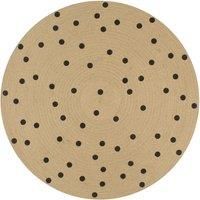 Handmade Rug Jute with Print Polka Dot 90 cm