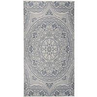 Outdoor Flatweave Rug 80x150 cm Blue Pattern