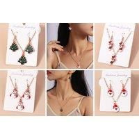 Adorable Christmas Themed Festive Jewellery Sets - Silver