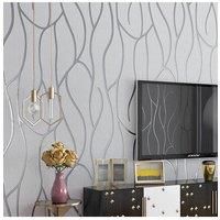 3D Embossed Curve Wave Pattern Printed Wallpaper