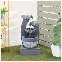 Solar Powered Resin Water Fountain Rockery Decoration