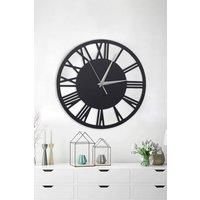 30cm Dia Round Roman Numeral Decorative Wall Clock with Silver Needle