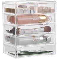 Transparent Makeup Organizer Cosmetic Storage Box for Dresser and Bathroom