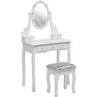 Lighted Makeup Vanity Desk with Mirror and Stool