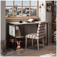 Wooden Office Study Desk with Shelves