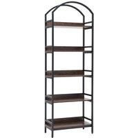 5-Tier Arched Wooden Bookcase Storage Shelf