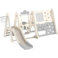 8-in-1 Toddler Swing and Slide Set with Whiteboard and Building Block Baseplate