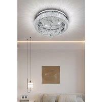 Modern Stainless Steel Round Crystal Celling Light with Crystal Pendant