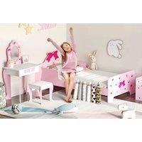 Kids Pink 4In1 Bedroom Furniture Bundle - Bed, Toy Box And More