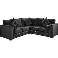 Malibu Plush Velvet 2C2 Corner Sofa With Diamonds - 6 Colours