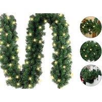 9Ft Led Christmas Garland - Stairs, Fireplace, Outdoor & Indoor