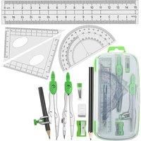 Geometry Protractor And Starter Compass Set For School Maths In 6 Colours