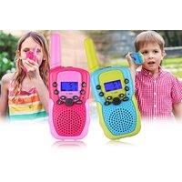 Long Range 2Pc Kids Walkie Talkie Set W/ Flashlight! - Pink