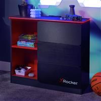 X Rocker Carbon-Tek Chest of 3 Drawers with LED Lights, Grey