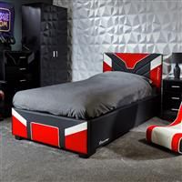 X ROCKER Cerberus MKII Ottoman Bed Frame Storage PU Leather 3ft 4ft 4ft6 RED