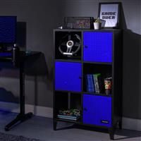 XRocker Meshtek Tall 6 Cube Unit Storage Unit Blue And Black