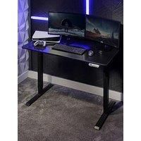 X-Rocker Ascend Height Adjustable Gaming Desk 120 x 60cm, Large Gaming Table with Adjustable Height 71-115.5cm, Seating and Standing Desk for Laptop Home Working Office Desk, Gaming PC Desk - BLACK