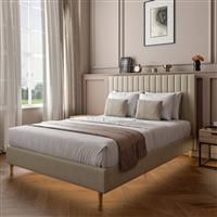 Xr Living Maisie Fabric Bed Frame With Underframe Lighting Double