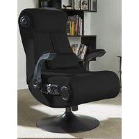 X-Rocker Deluxe Chenille Pedestal Gaming Chair - Black