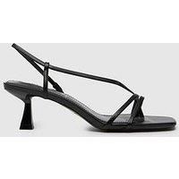 Schuh Sora Toe Post Mid Heel Sandal - Black