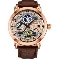 Anatol 3924 Automatic 47mm Skeleton Watch Dual Time Subdial, AM/PM Indicator, and