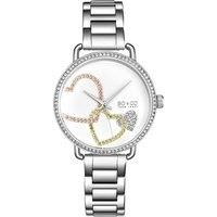 Madison 5577 38mm Crystal Studded Watch with Heart Shaped Accents