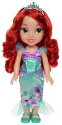 Disney Princess Ariel Doll, 14” / 35cm Tall Doll with Royal Reflection Eyes Includes Shimmery Platinum Holofoil Printed Removable Dress, Shoes, Tiara and Brush, Perfect for Girls Ages 3+