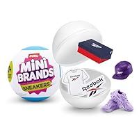 Mini Brands Sneakers Single Capsule, Real Miniature Sneaker Brands Collectible Toy, Capsules of 5 Mystery Miniature Sneaker Brands and Accessories, Kids, Teens, Adults and Collector/'s (Single Capsule)