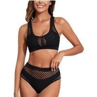 Women'S 3-Piece Lace Bikini Set In 5 Sizes And 4 Colours - Black